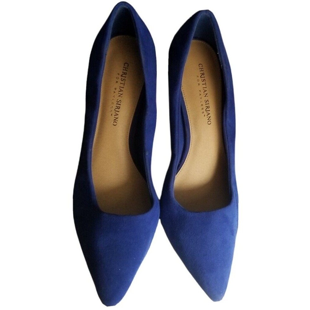 Christian Siriano Women's Pointed Toe Pump Shoes - Habit Cobalt Suede US Sz 9.5